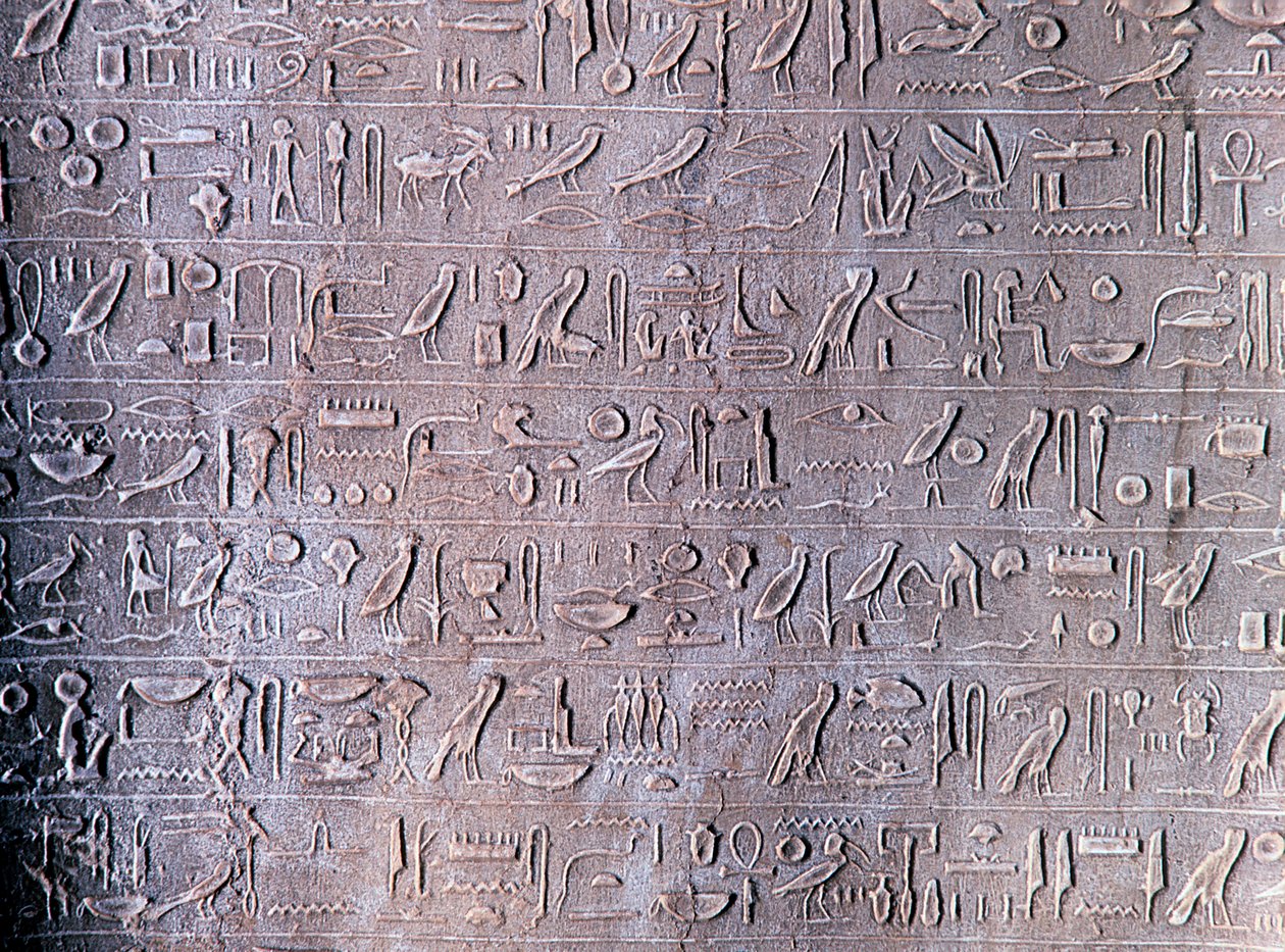 Stenudskårne hieroglyffer fra Theben, det gamle Egypten af Unbekannt