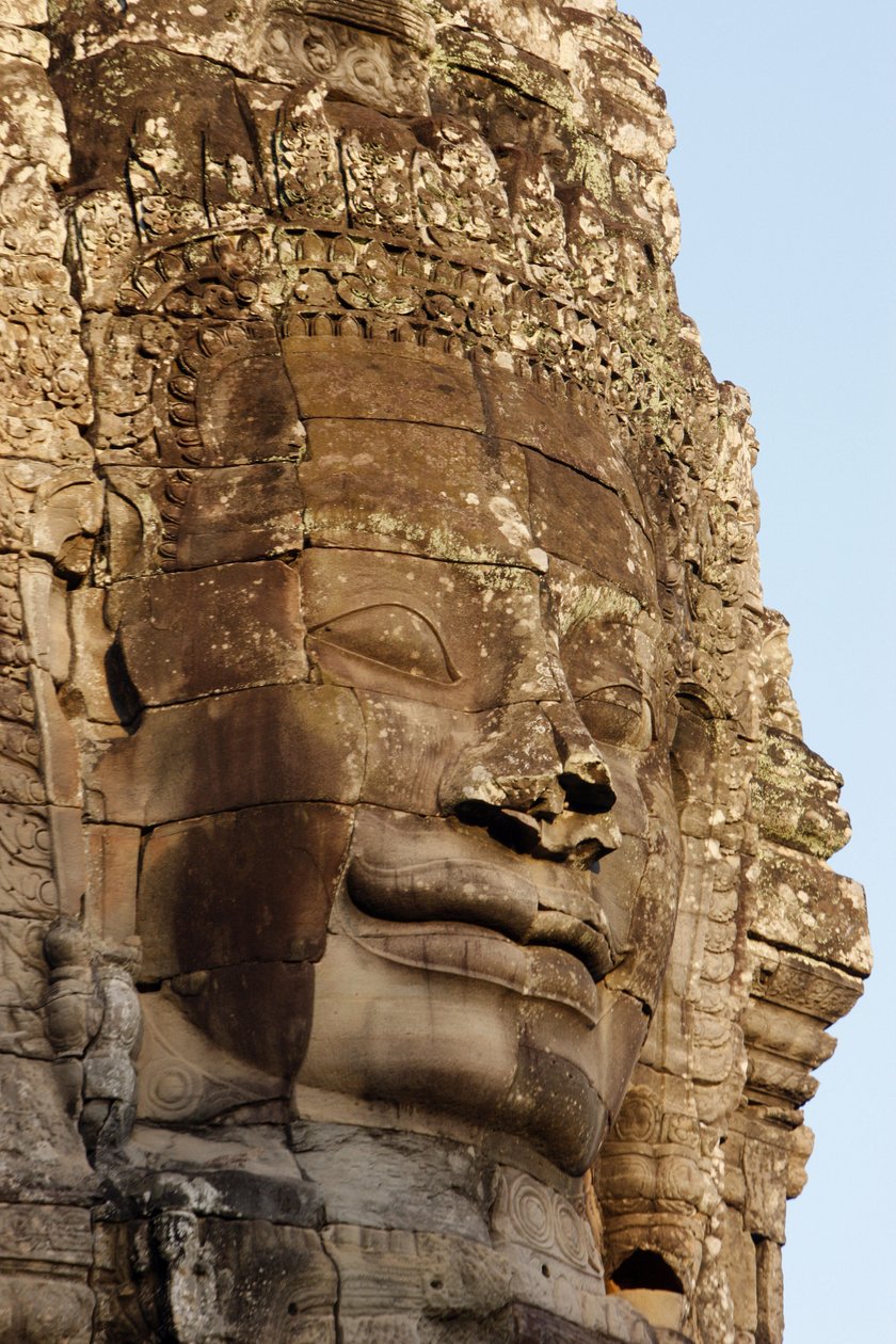 Stenansigter på tårne i Bayon-templet i Angkor Thom, som kan afbilde Jayavarman VII som en bodhisattva., Siem Reap, Cambodia af Unbekannt