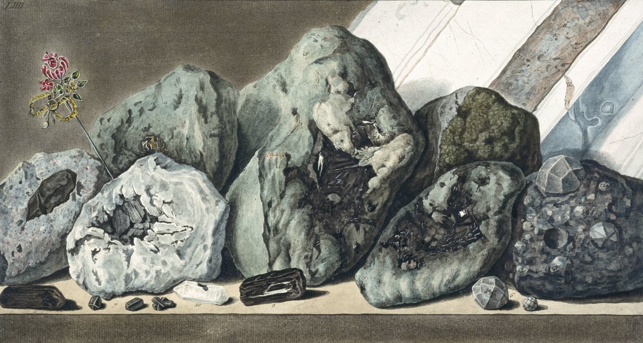 Sten og krystaller fra Vesuv, ca 1770 af Unbekannt