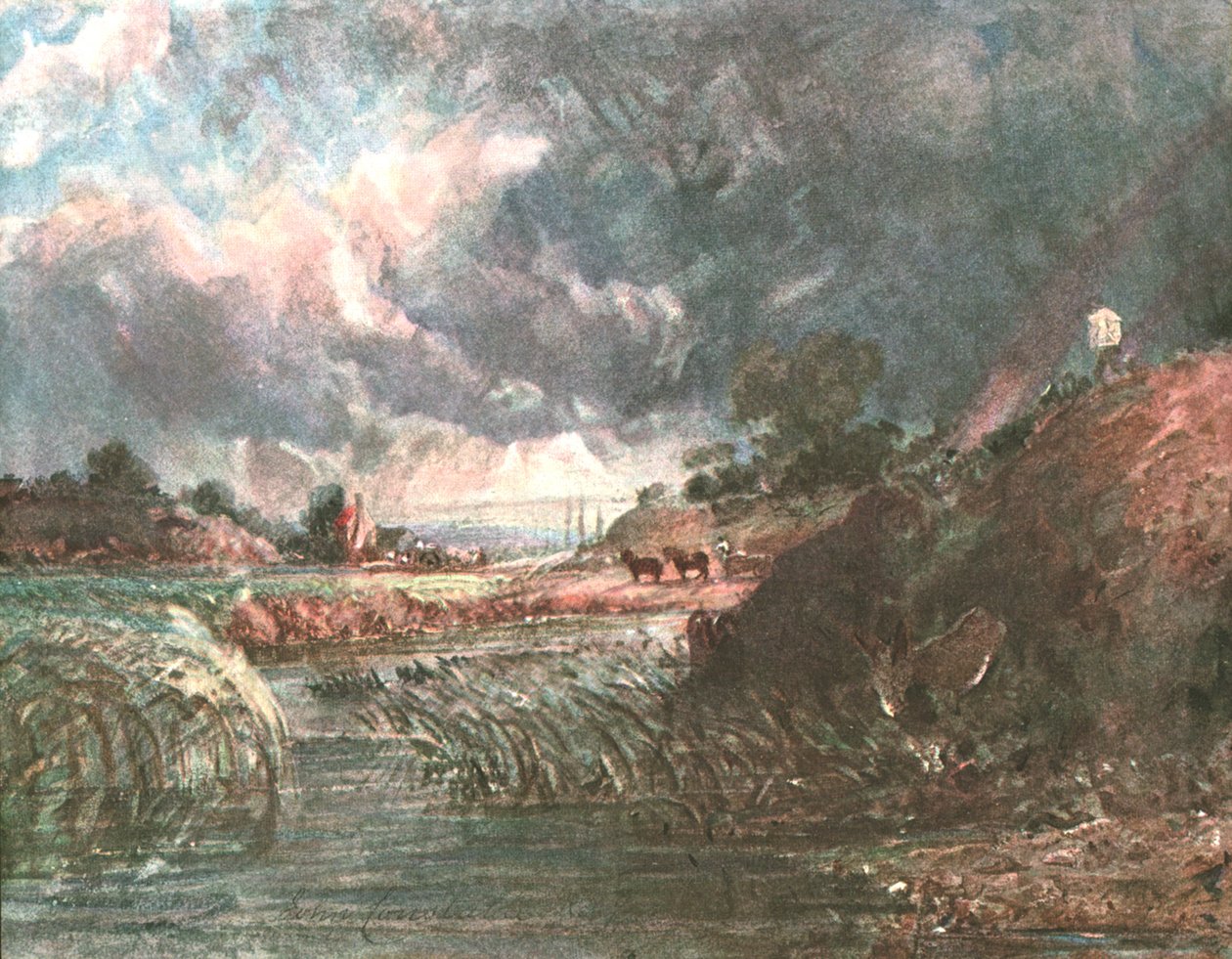 Stormskyer passerer over Hampstead, begyndelsen af det 19. århundrede, ca. 1900. af Unbekannt