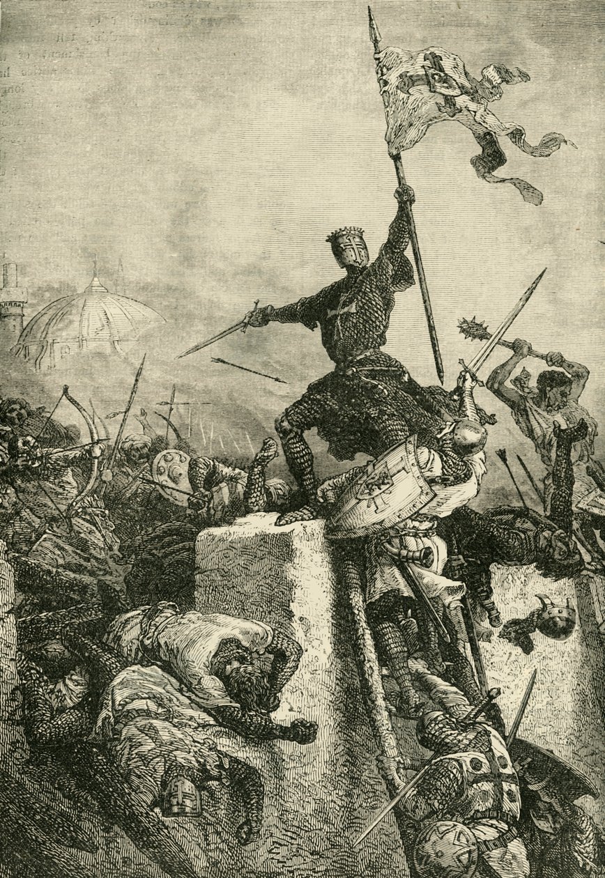 Stormning af Konstantinopel af Baldwin, greve af Flandern, 1204, 1890. af Unbekannt