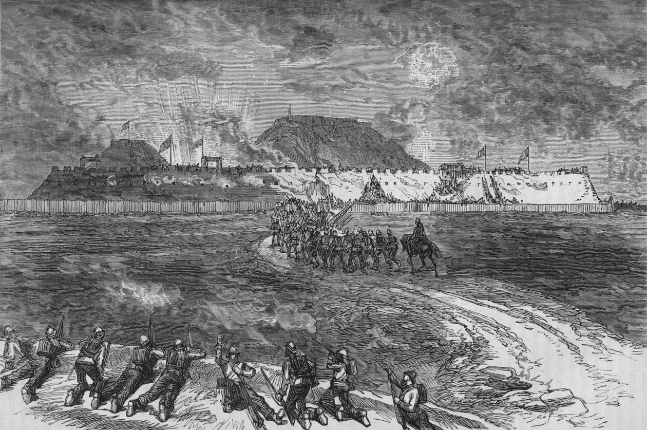 Stormning af Takoo Forts, c1880 af Unbekannt