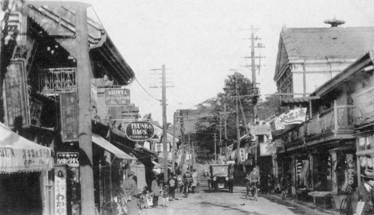 Gade i Motomachi, Yokohama, Japan, det 20. århundrede af Unbekannt