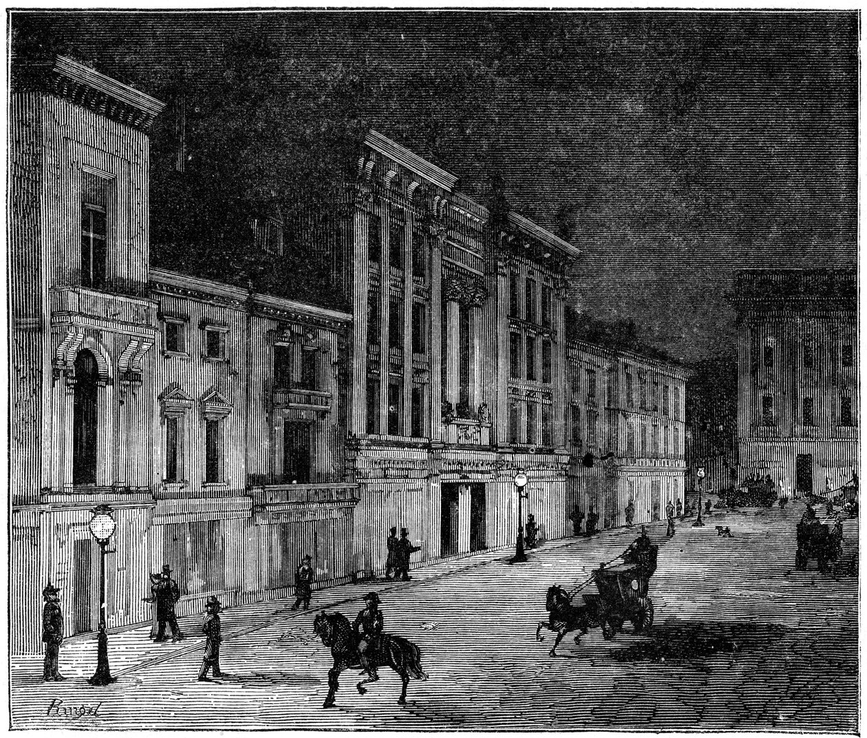 Gade i Newcastle Upon Tyne oplyst af elektriske glødelamper fra Swan, 1883 af Unbekannt
