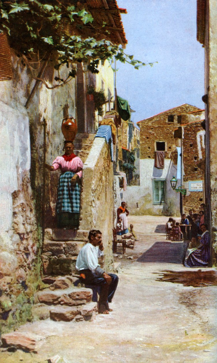 Gadescene, Taormina, Sicilien, Italien, c1923 af Unbekannt