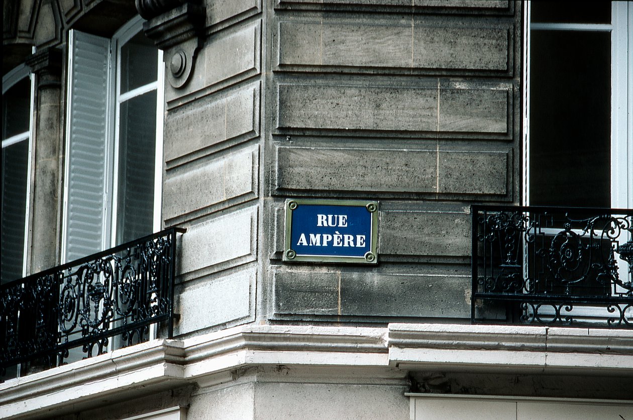 Gadeskilt, Rue Ampere, Paris, Frankrig af Unbekannt