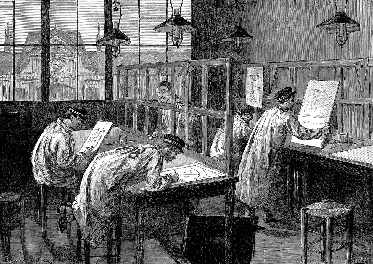 Studerende ved Ecole Centrale des Arts et Manufactures, Paris, 1887 af Unbekannt
