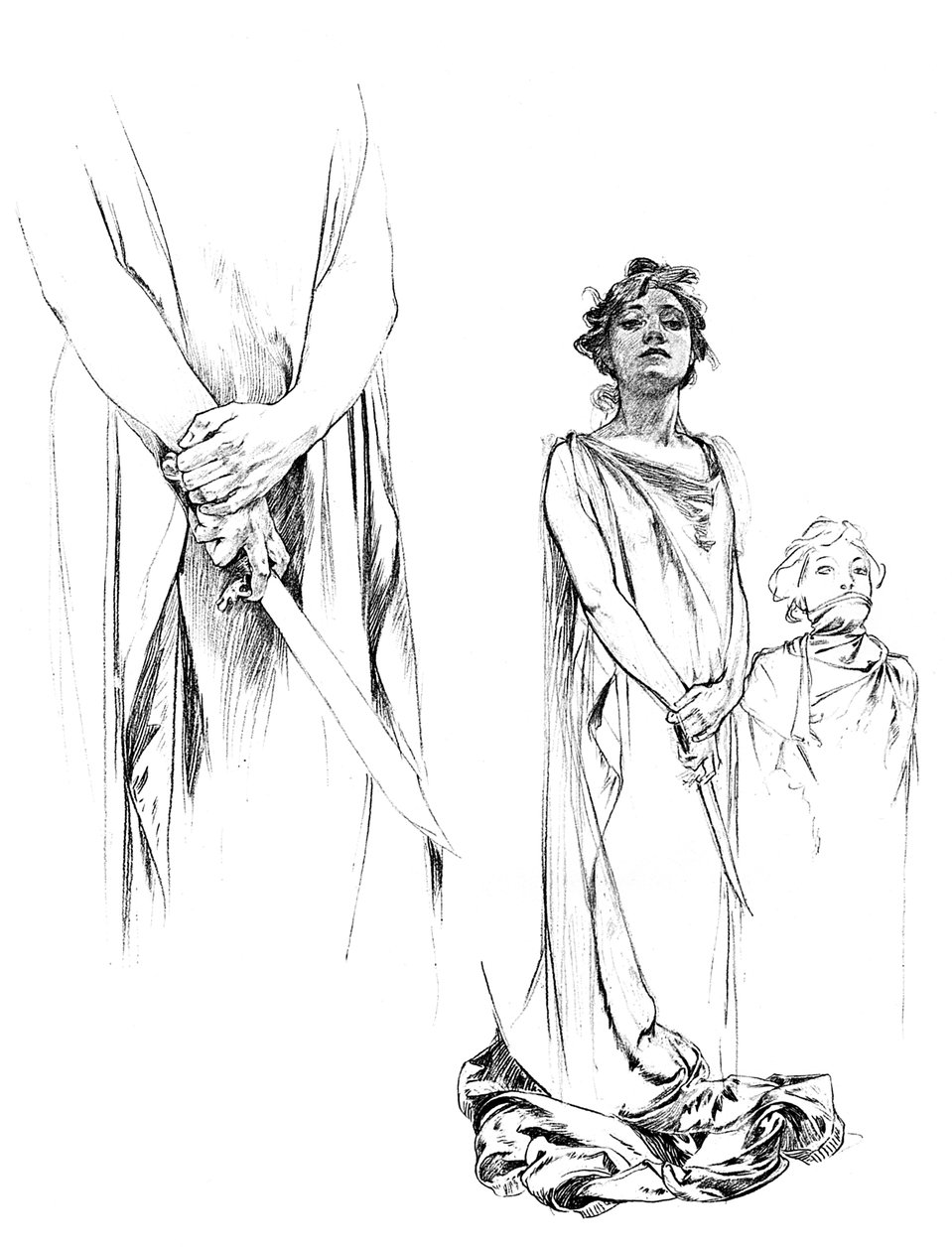 Studier med blyant til Medee-plakaten, 1899 af Unbekannt