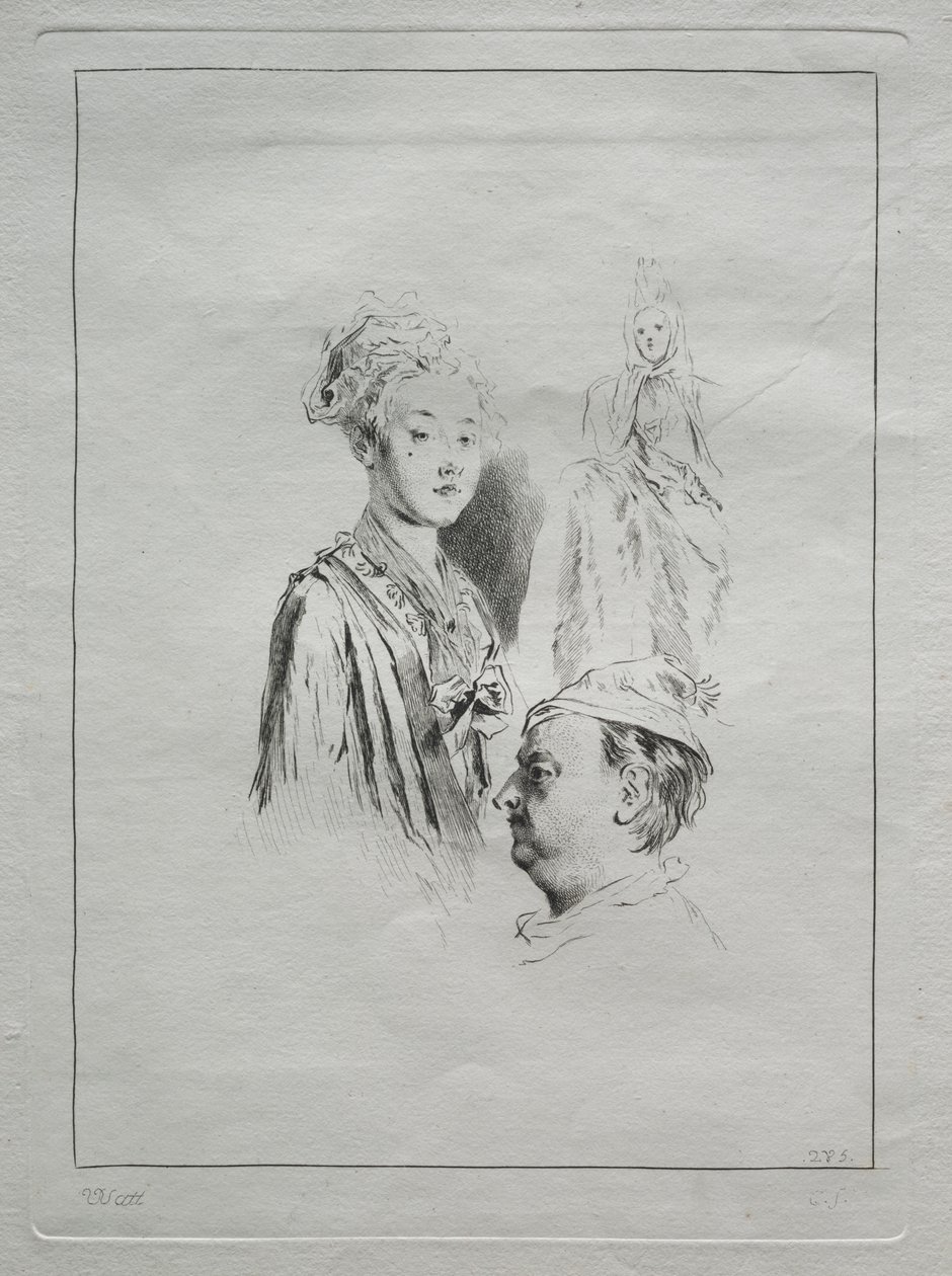 Study of Heads, 1700-tallet. af Unbekannt