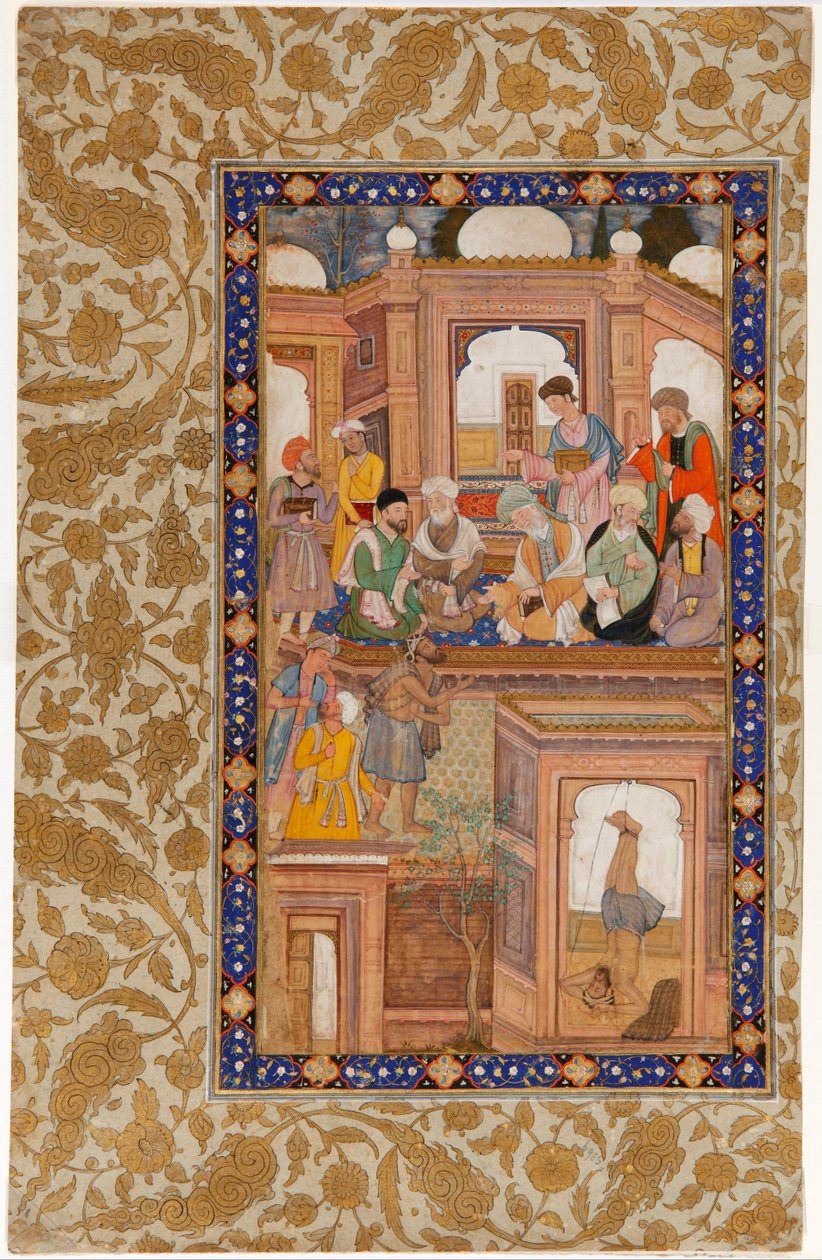 Sufi genforening. Miniature fra Nafahat al-Uns Breaths of Fellowship af Jami af Unbekannt