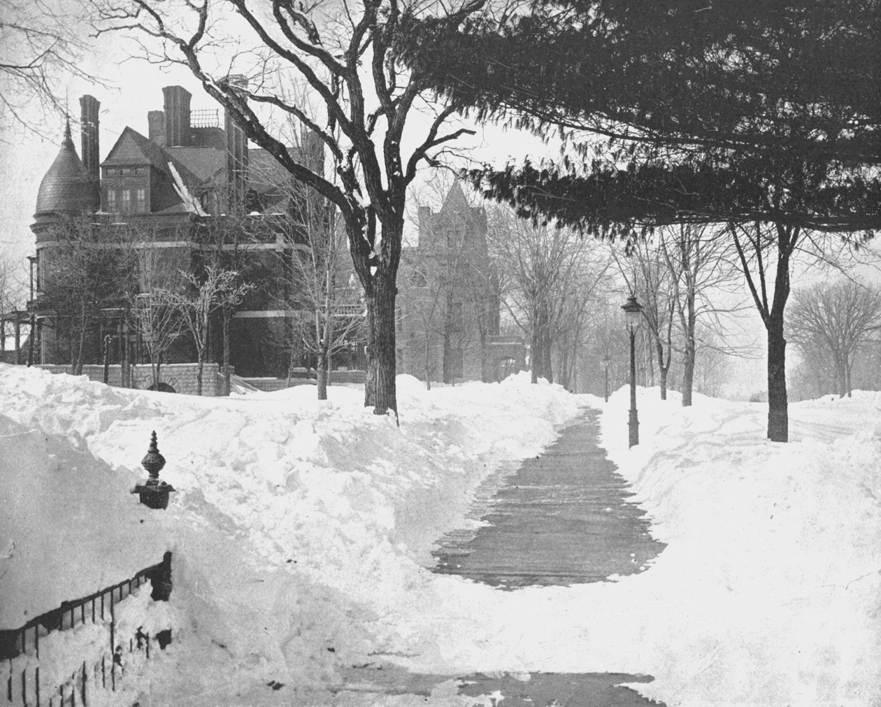 Summit Avenue i Winter, St. Paul, Minnesota, USA, c1900. af Unbekannt