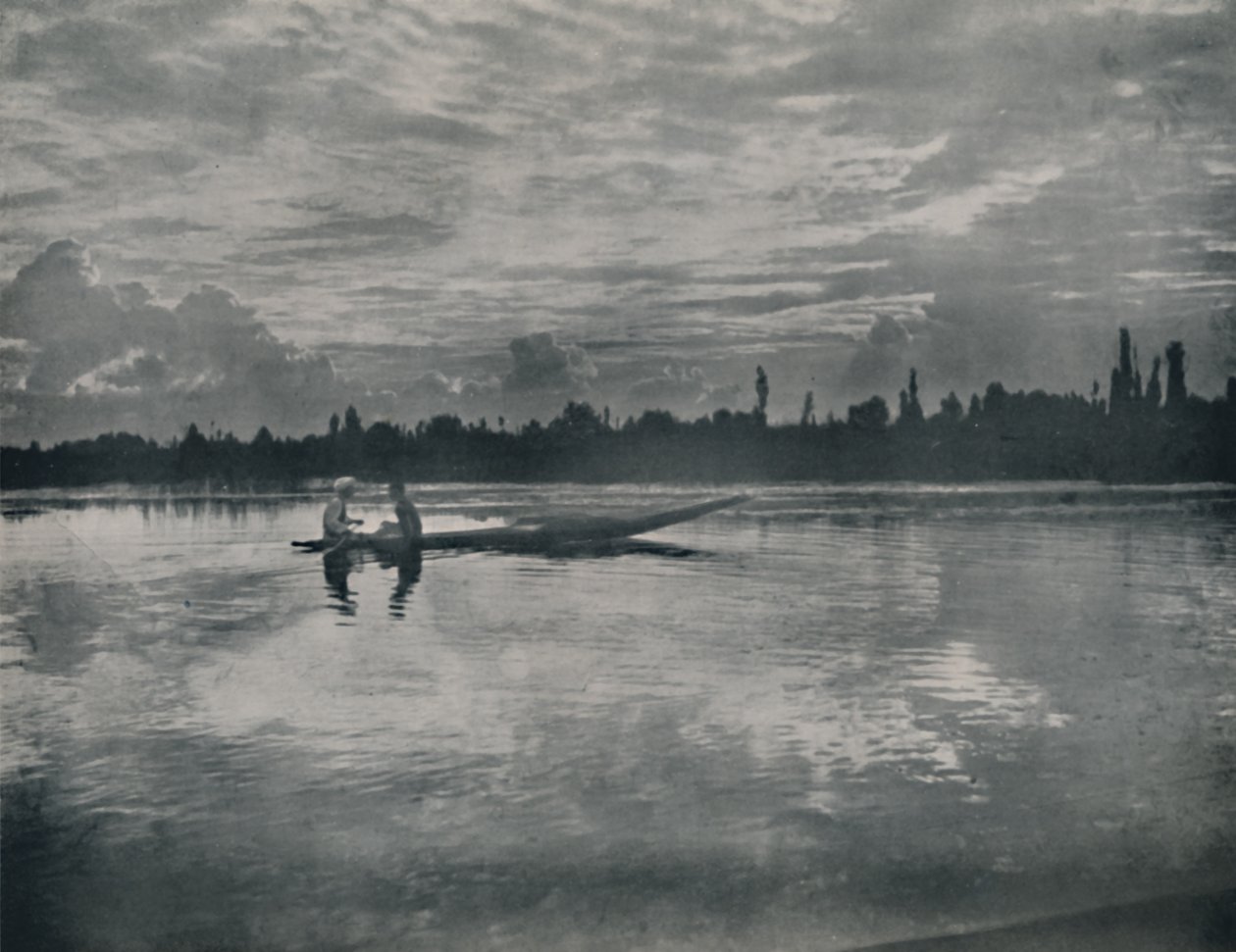 Solnedgang ved Dal-søen, Kashmir, 1936. af Unbekannt