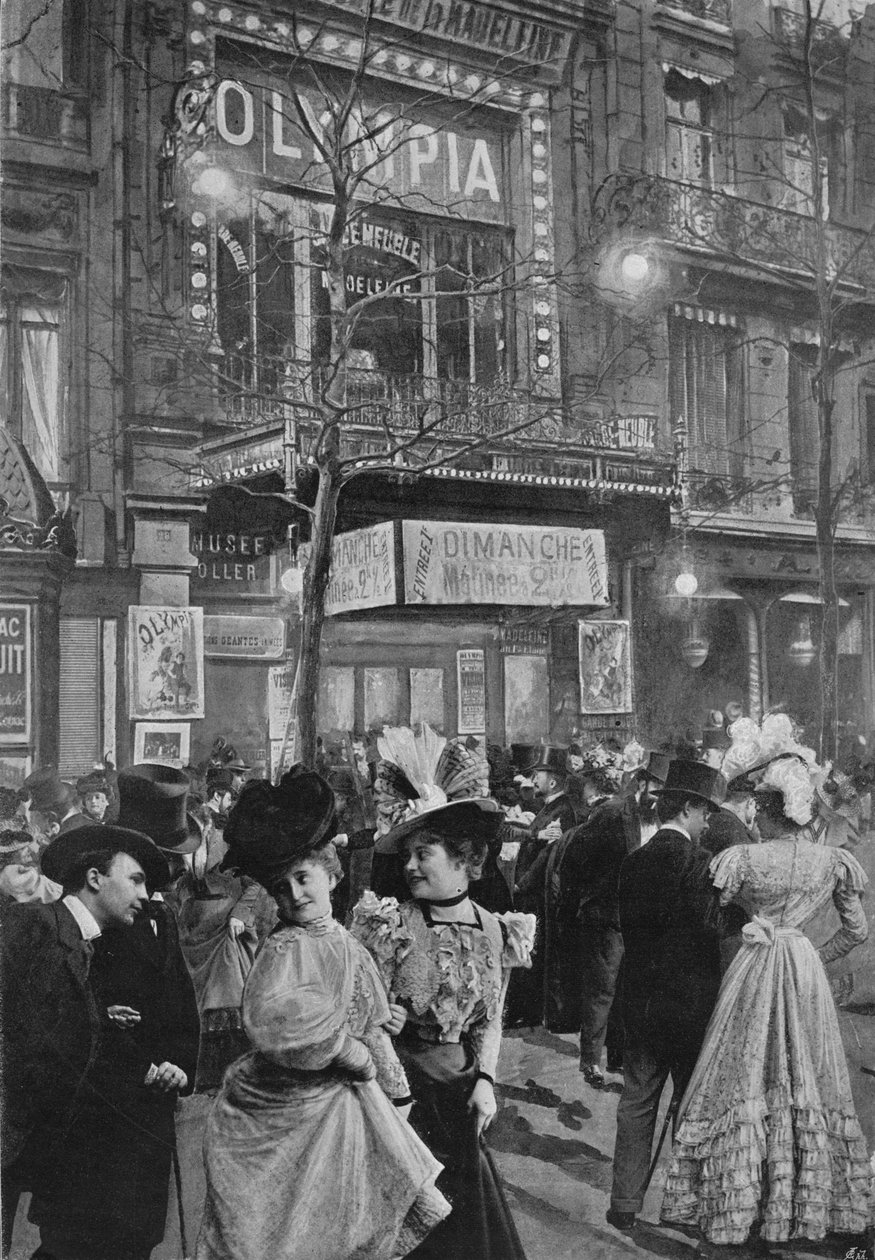 On The Boulevard - Exiting Olympia, 1900 af Unbekannt