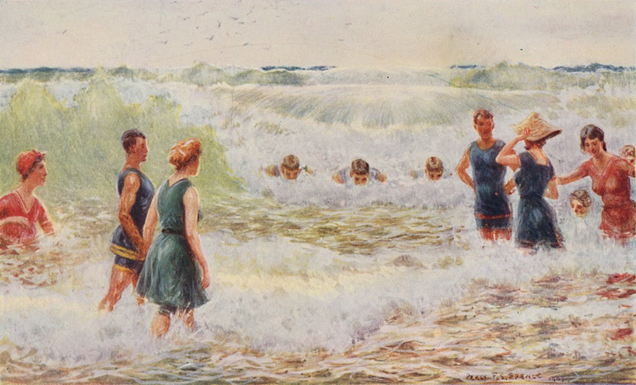 Surfbadning, 1923. af Unbekannt