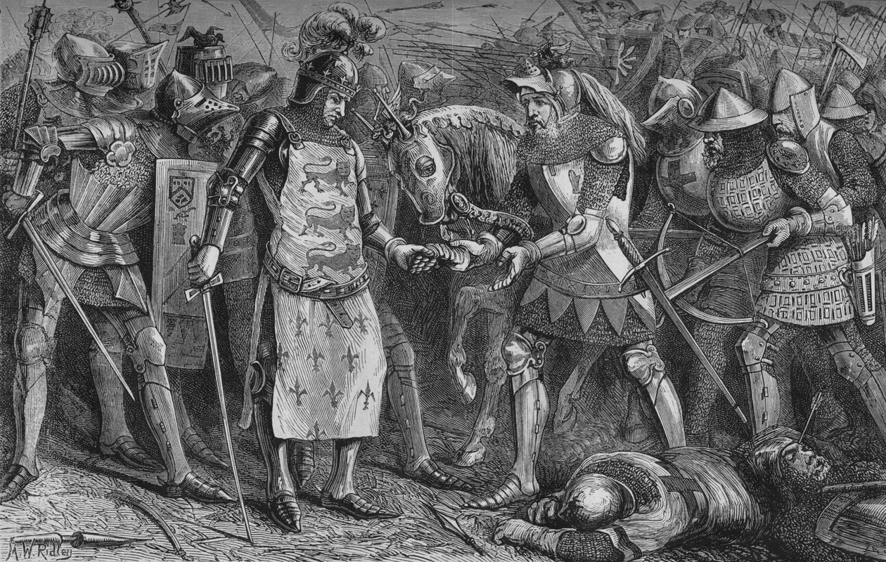 Overgivelse af kongen af Frankrig ved Poitiers, september 1356, c1880 af Unbekannt