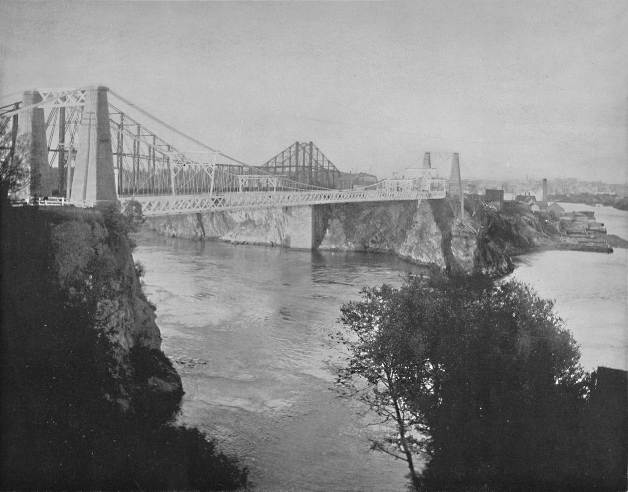 Suspension and Cantilever Bridges, St. John, New Brunswick, c1897. af Unbekannt