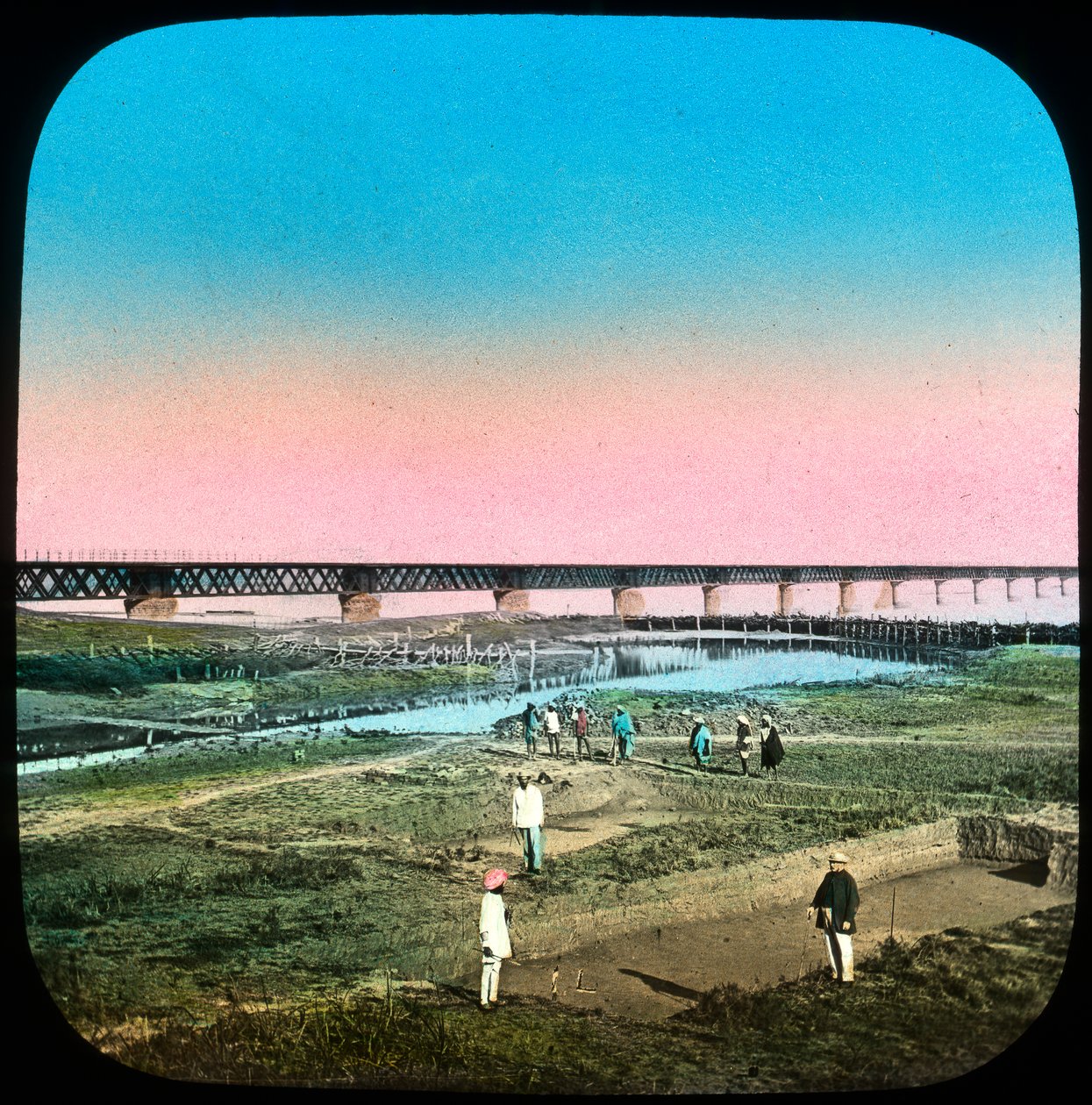 Sutlej Bridge, Indien, slutningen af det 19. eller begyndelsen af det 20. århundrede af Unbekannt