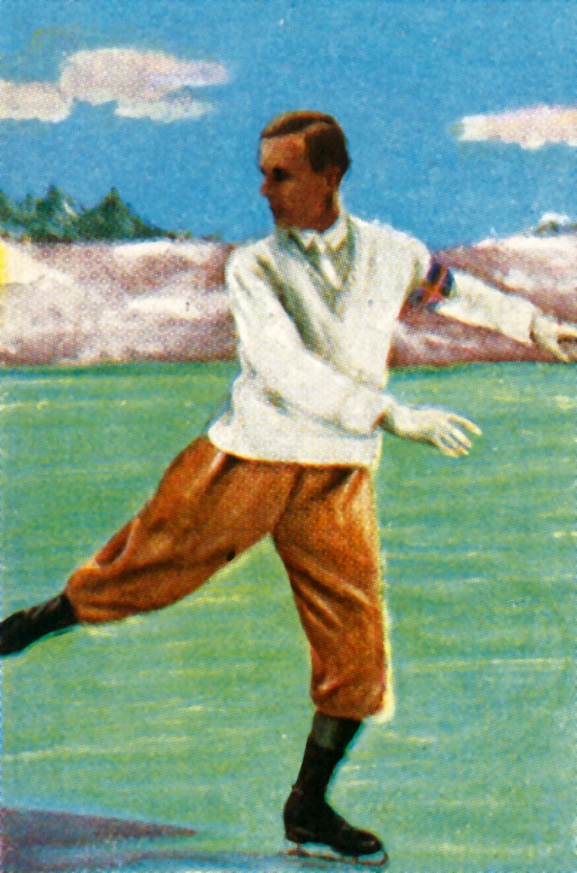 Den svenske kunstskøjteløber Gillis Grafström, 1928. af Unbekannt