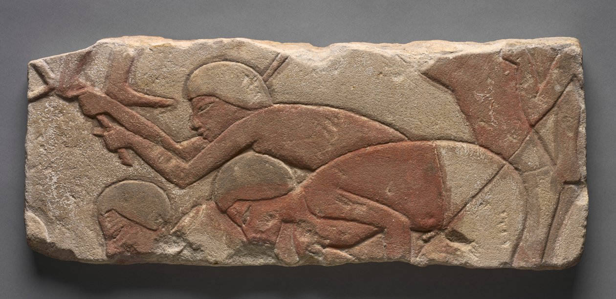 Talatat: Mænd, der skover jorden, ca. 1353-1347 f.Kr. af Unbekannt