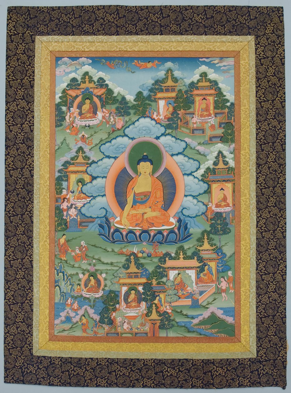 Tangka med Buddha, 1800-tallet. af Unbekannt