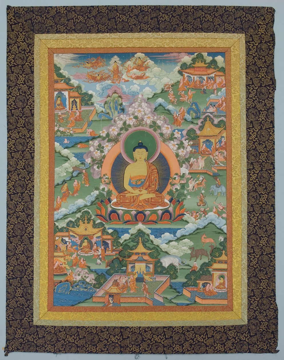Tangka med Buddha, 1800-tallet. af Unbekannt