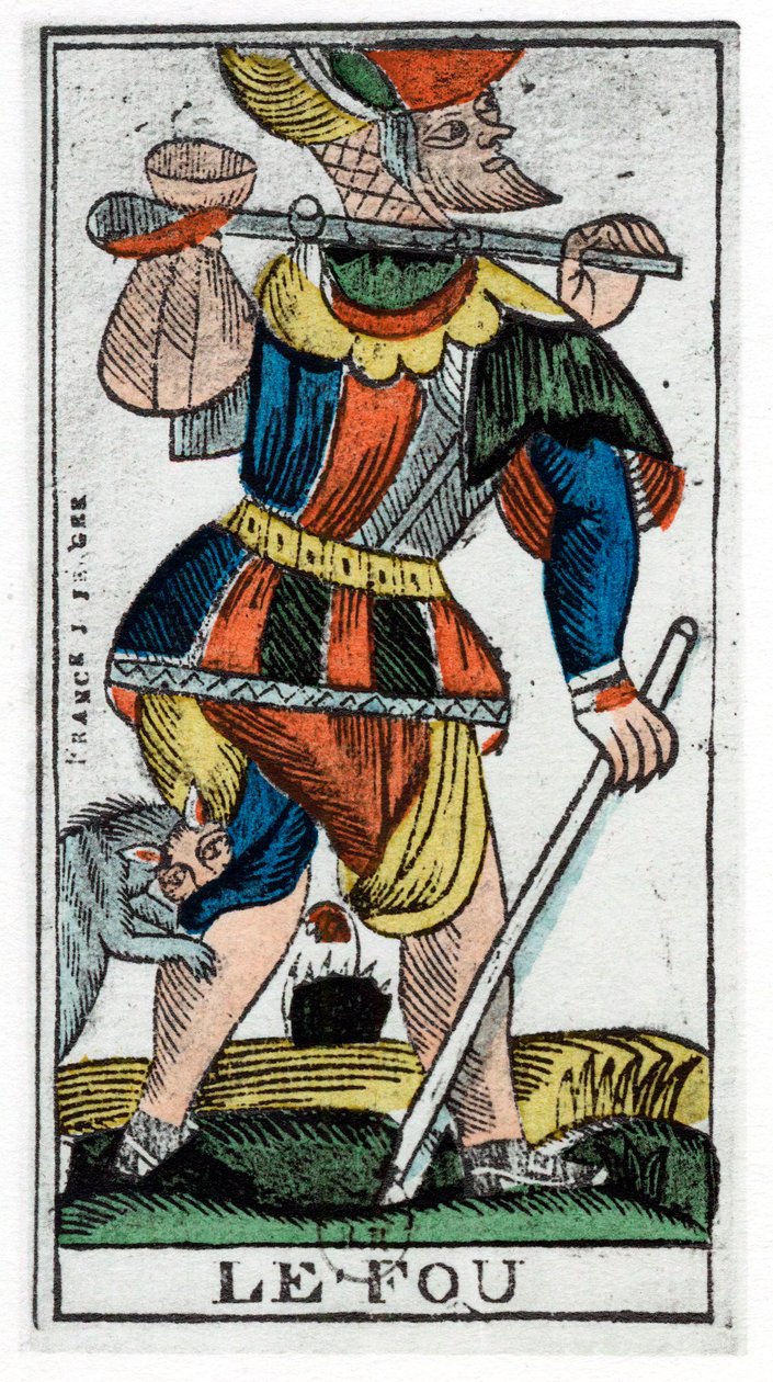 Narrens tarotkort, Jergot Tarot, 1600-tallet. af Unbekannt