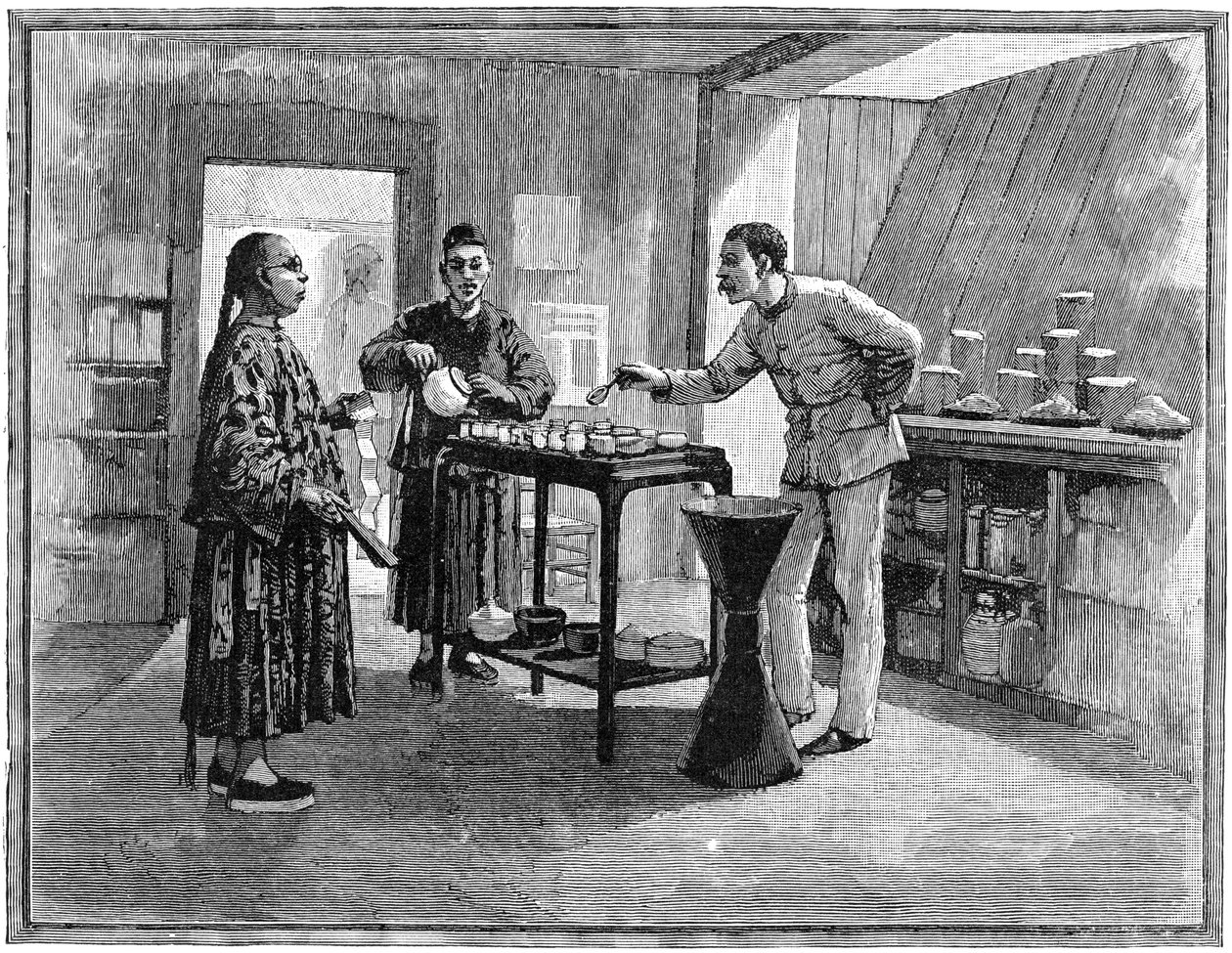 Smagning af te i Kina, 1888 af Unbekannt