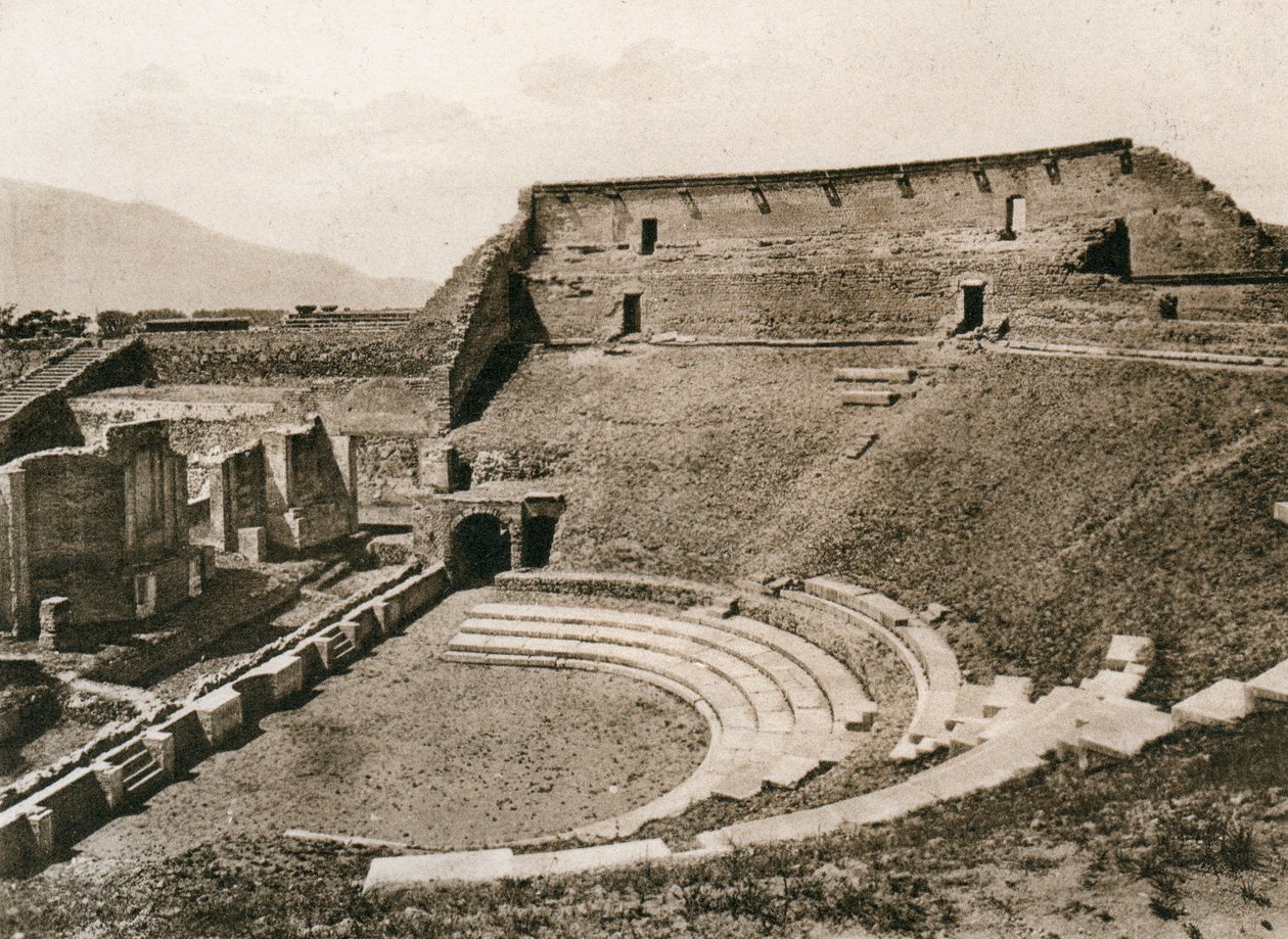 Tragisk teater, Pompeji, Italien, omkring 1900-tallet af Unbekannt