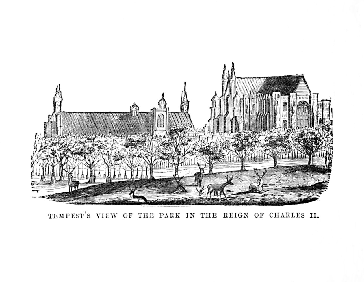 Stormudsigt over parken under Charles II