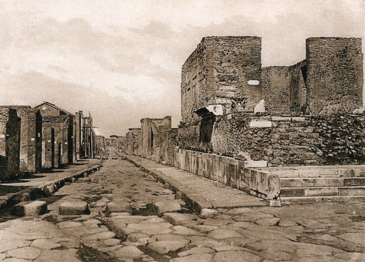Temple of Fortuna, Pompeji, Italien, omkring 1900-tallet af Unbekannt