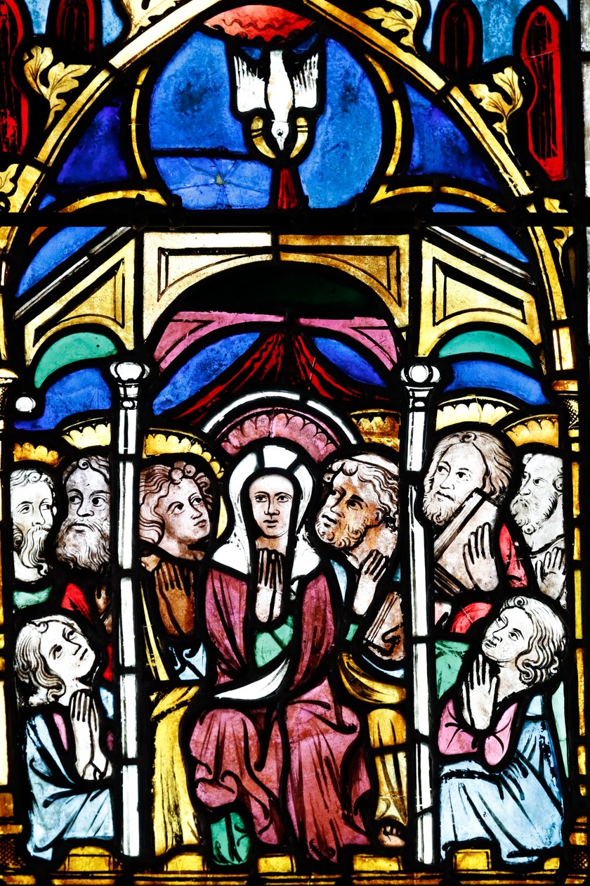 Temple Saint-ƒtienne calvinistkirke, Glasmosaikvindue, Marias optagelse i himlen, Strasbourg, Frankrig. af Unbekannt