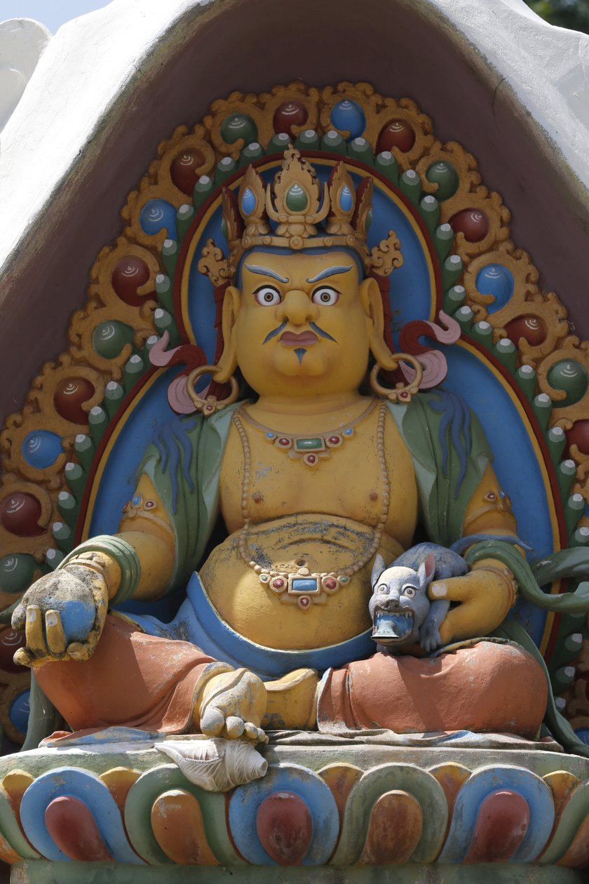 De tusinde Buddhas tempel. Dashang Kagyu Ling menighed. Guddom. Dzambala: Rigdommens Buddha, La Boulaye, Frankrig af Unbekannt