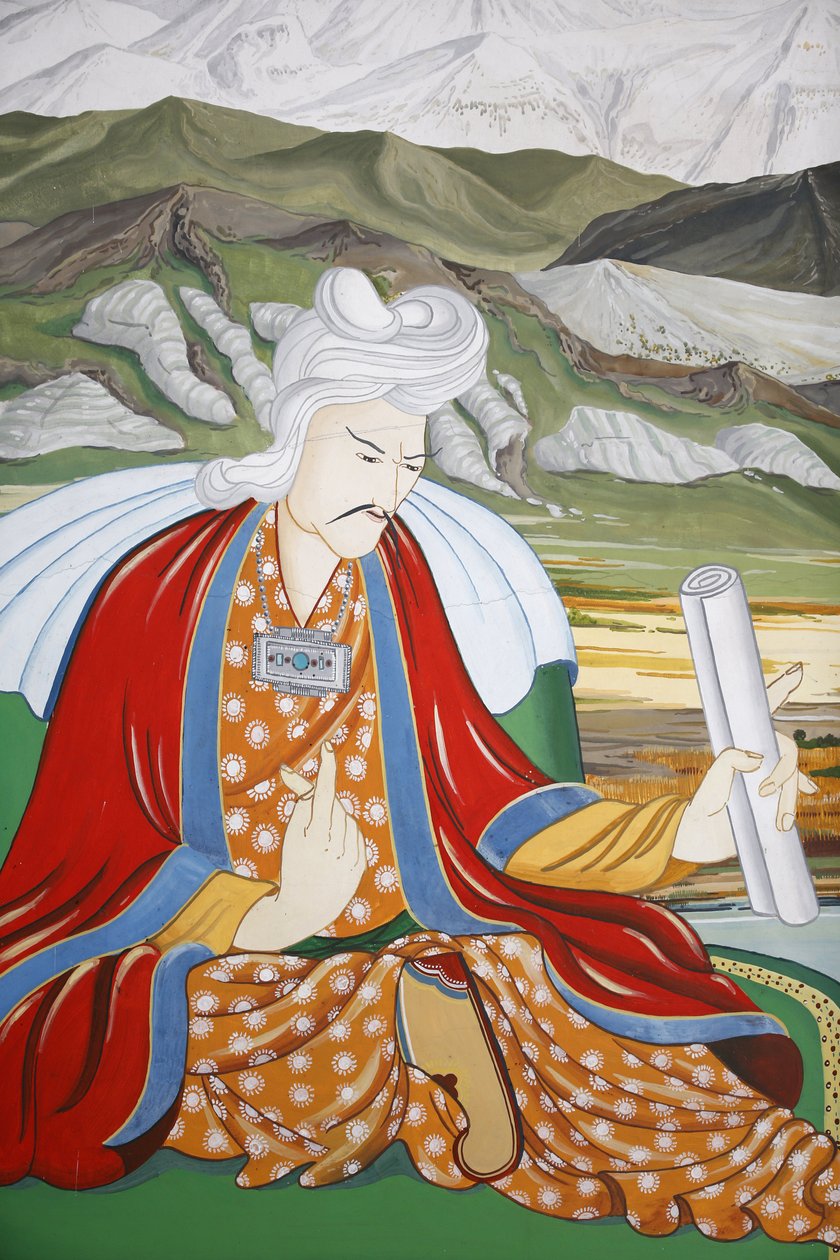 Tempel for de tusinde buddhaer Dashang Kagyu Ling menighed Afbildning af den dyrebare præst, La Boulaye, Frankrig af Unbekannt