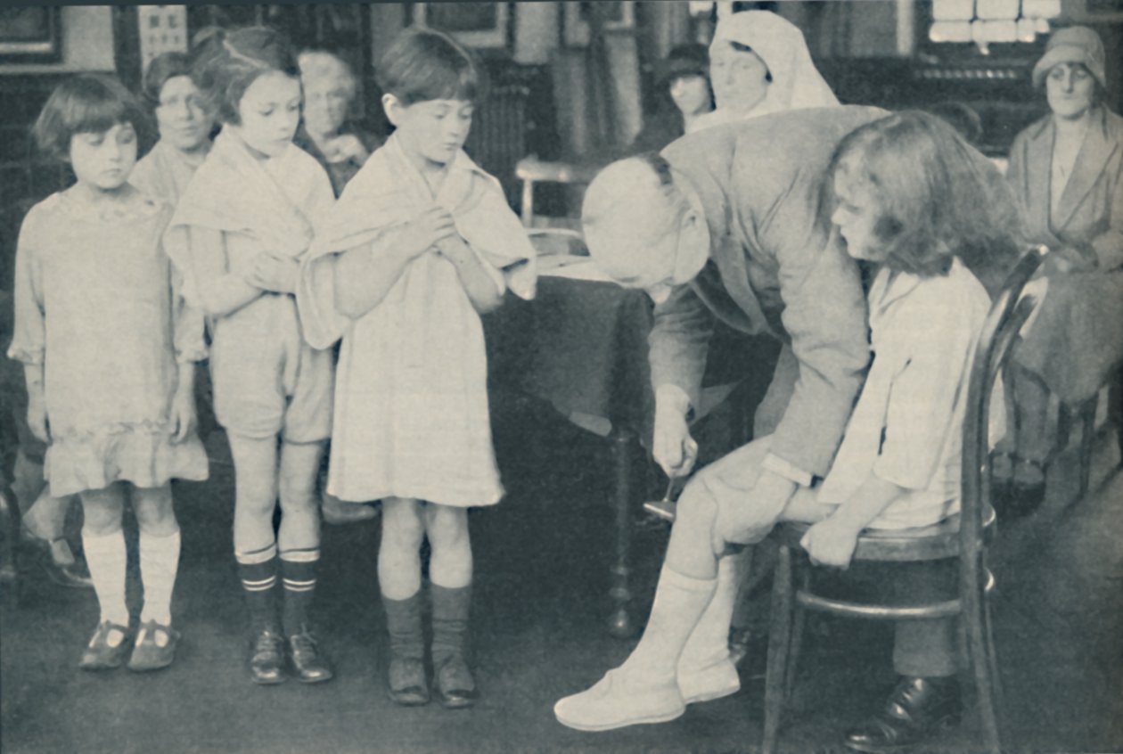 Test af patella-refleksen for indikation af nervøs sygdom, c1935 af Unbekannt