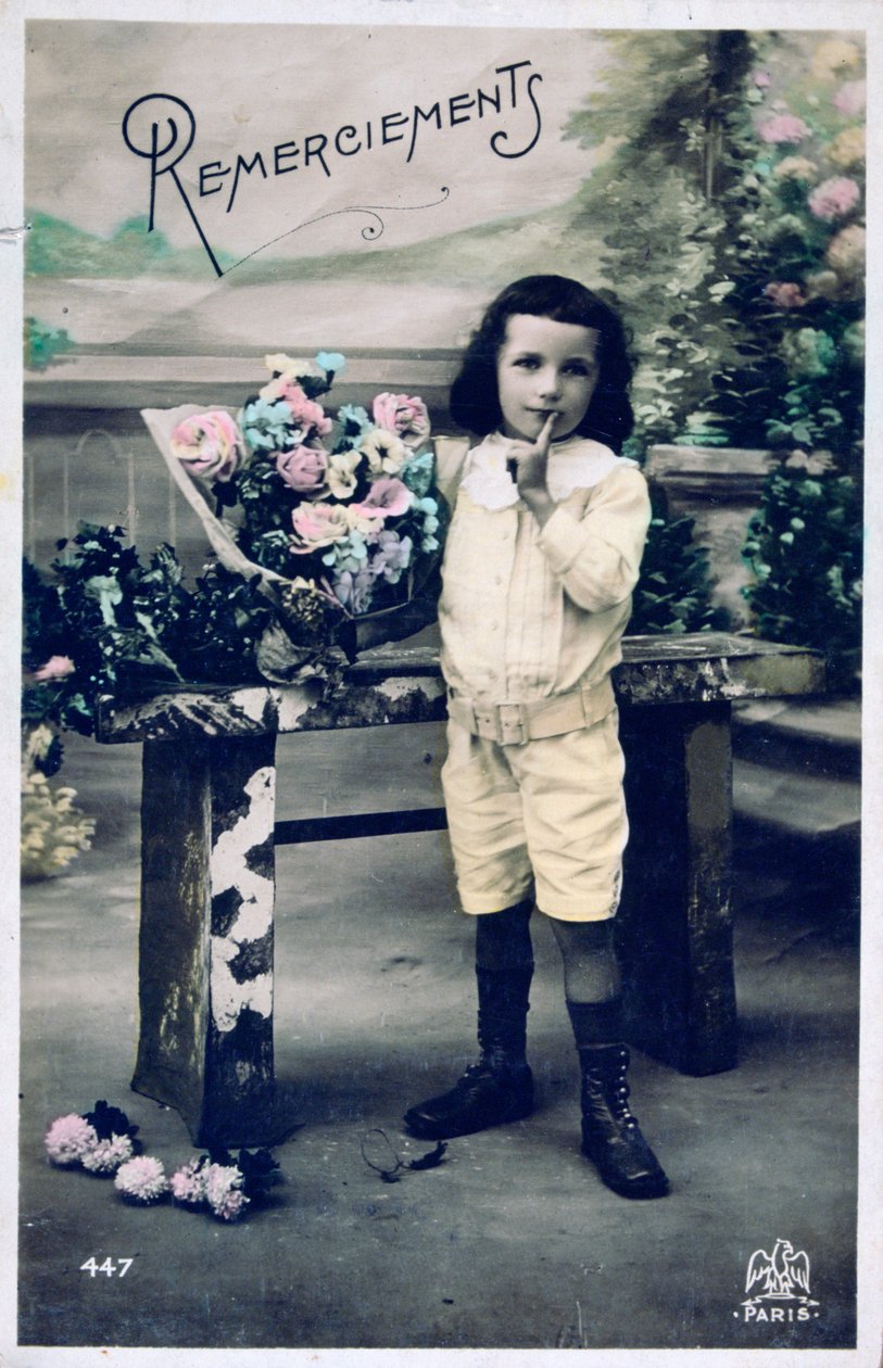 Tak, vintage fransk postkort, c1900 af Unbekannt