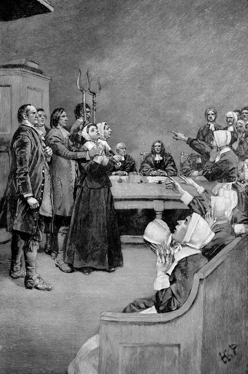 The Trial of a Witch, Amerika, 1600-tallet, 1882 af Unbekannt