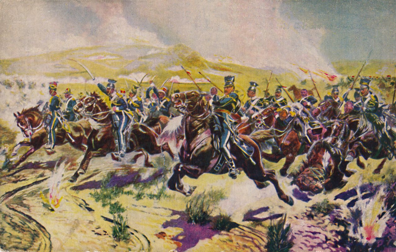 De 17. Lancers. Anklagen for den lette brigade ved Balaclava, 1854, 1939 af Unbekannt