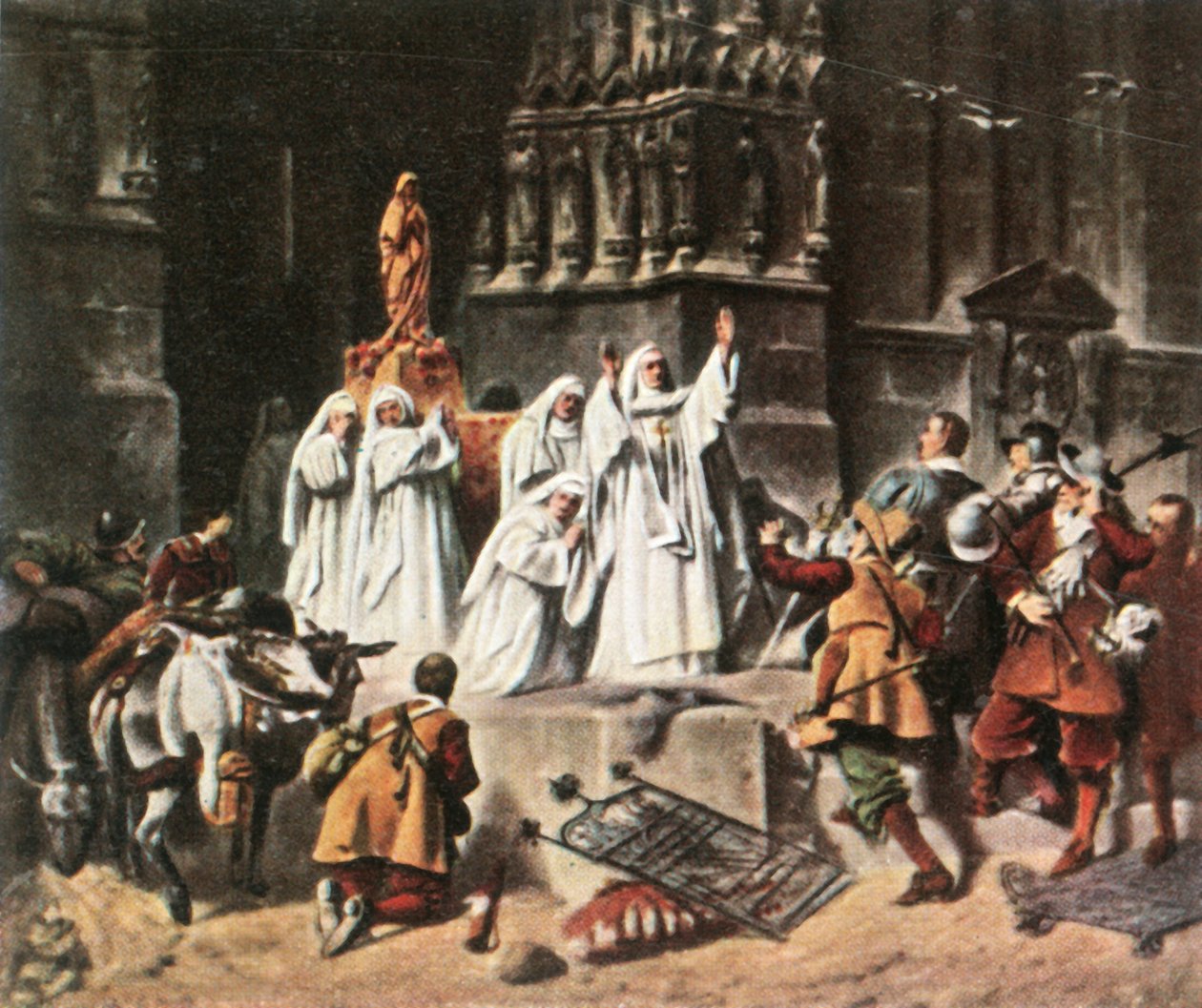 Abbedissen af Frauenchiemsee beskytter sit kloster, 1632, 1936. af Unbekannt