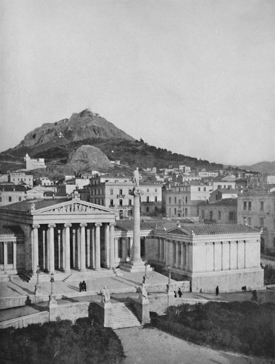 Akademiet, Lycabettus-bjerget i baggrunden, 1913 af Unbekannt