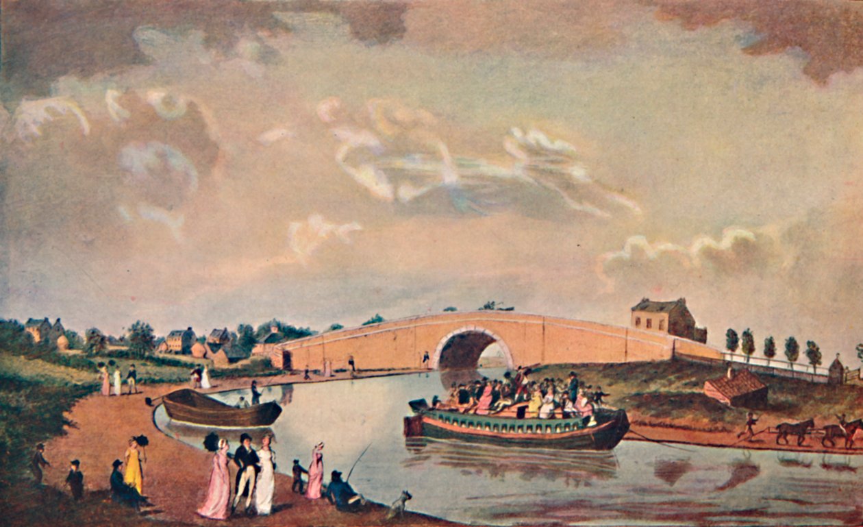 The Accommodation Barge på Paddington Canal, 1801, 1904 af Unbekannt