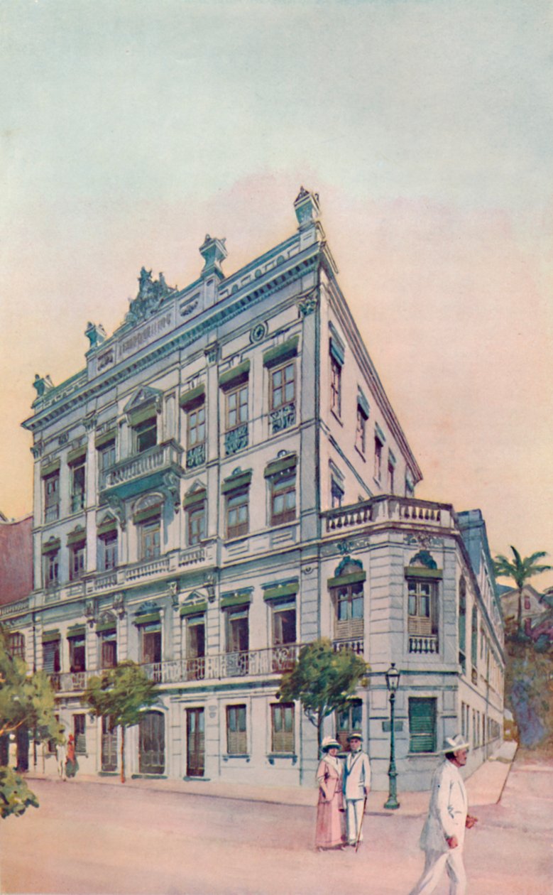 De administrative kontorer for Leopoldina Railway, ud mod Rio Bay, 1914 af Unbekannt