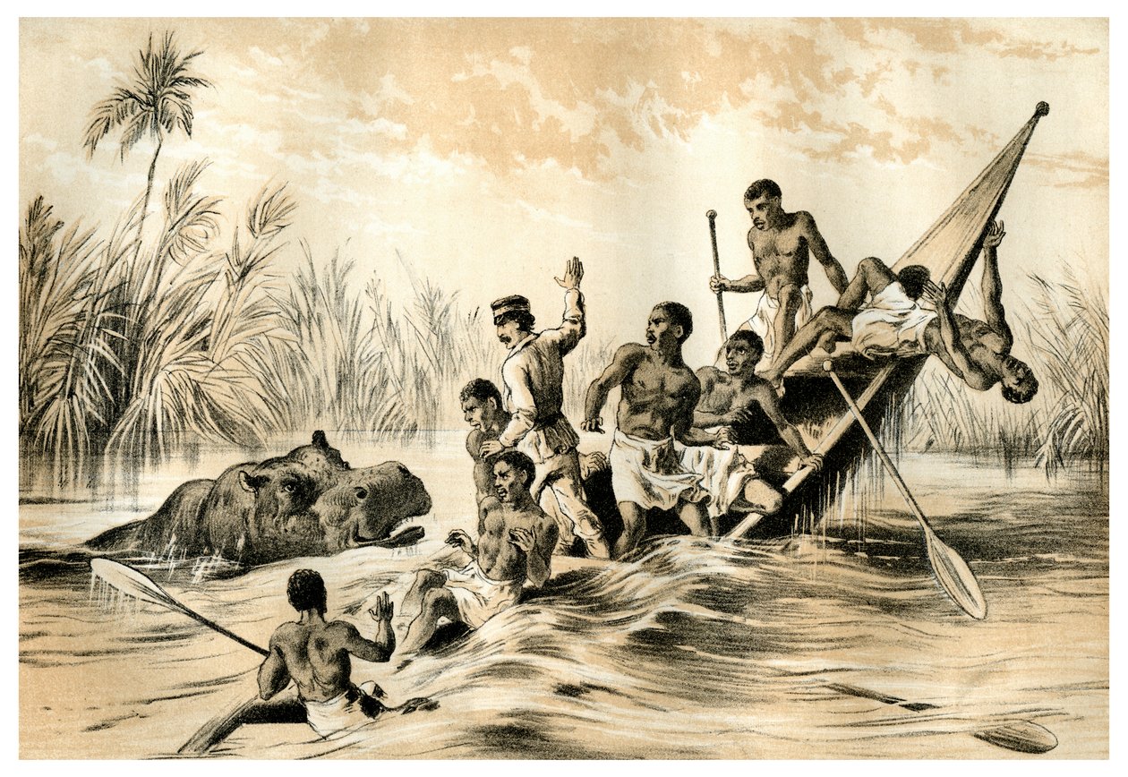 Eventyret med en flodhest, 1883 af Unbekannt