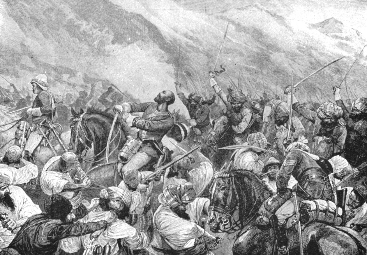 Den afghanske krig, 1879: Major Wigram Battyes død i slaget ved Futtehabad..., 1901. af Unbekannt
