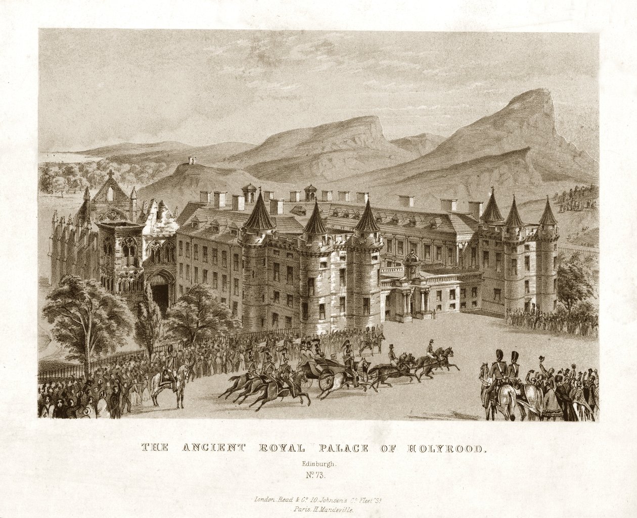 Det gamle kongelige palads i Holyrood. Edinburgh, midten af det 19. århundrede af Unbekannt