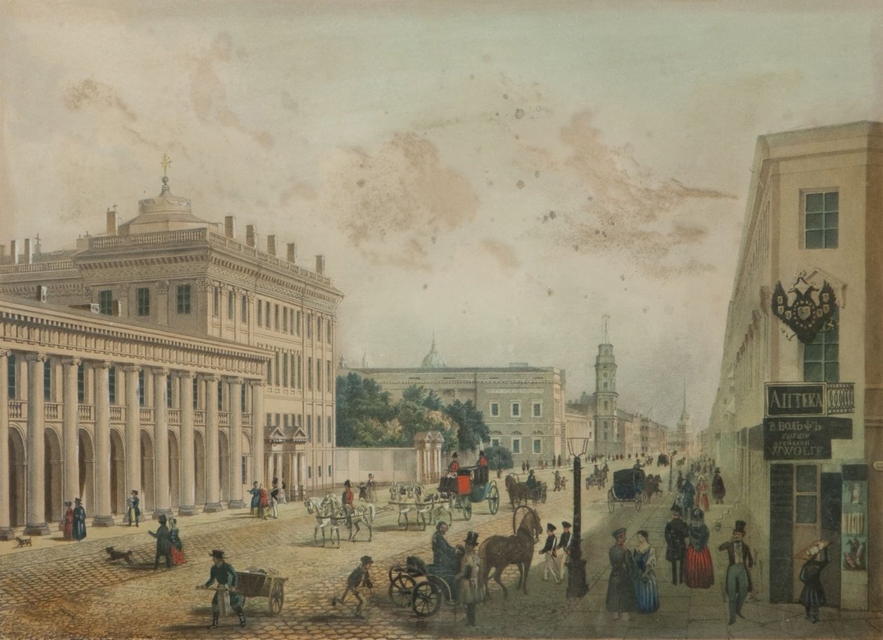 Anichkov-paladset i Sankt Petersborg, slutningen af 1840