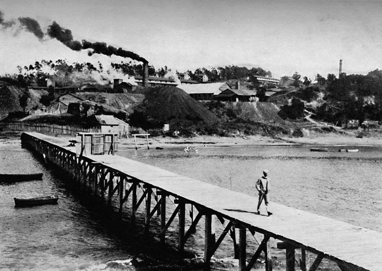 Arauco-distriktet i dag, Wharf ved Lota, 1911 af Unbekannt