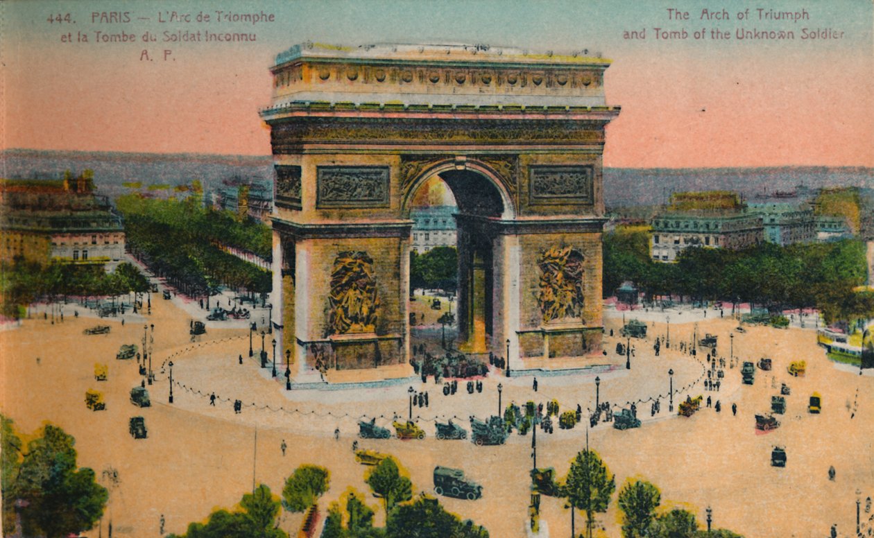 Triumfbuen og den ukendte soldats grav, Paris, c1920 af Unbekannt