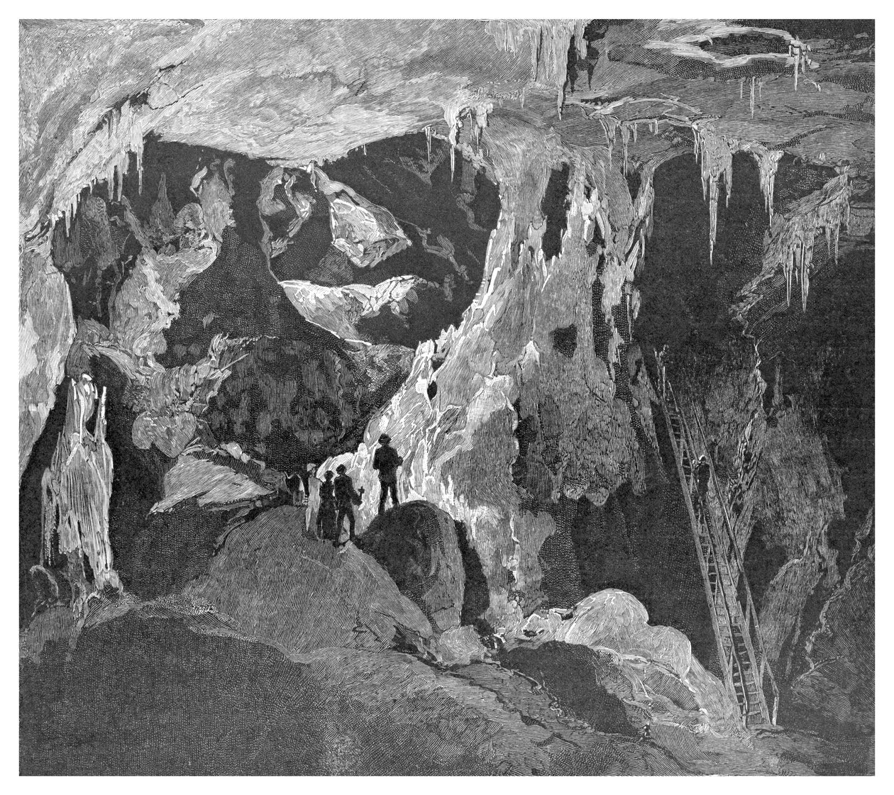 Arch Cave ser mod nord, Jenolan Caves, New South Wales, Australien, 1886 af Unbekannt