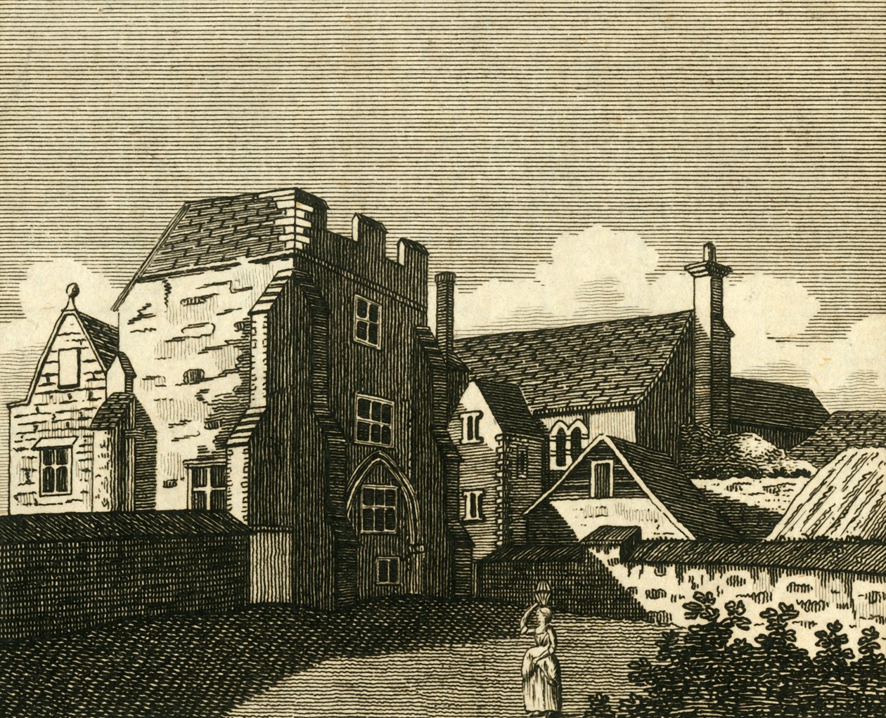 Archbishops Palace Great Hall, i Canterbury, c1786. af Unbekannt