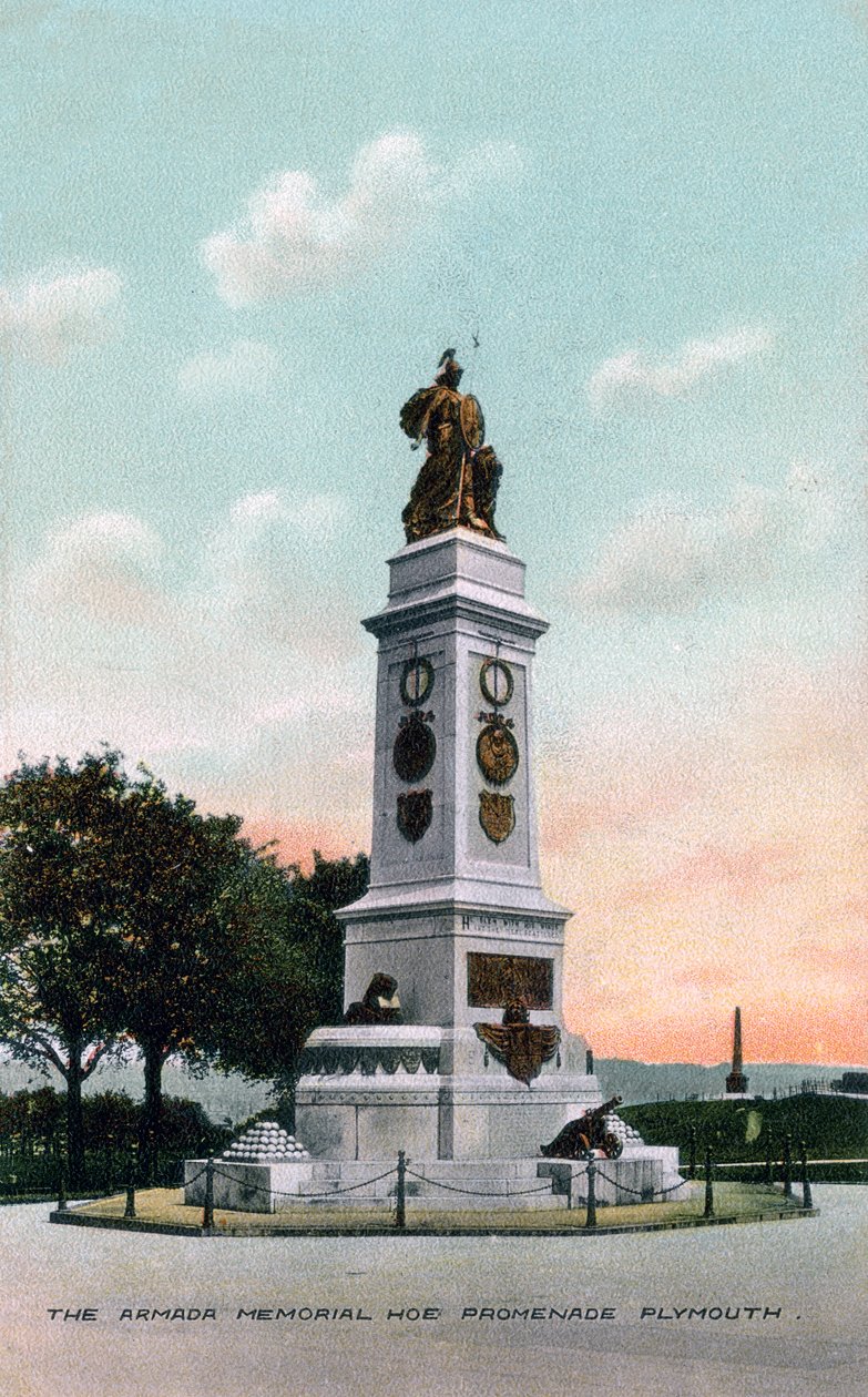 Armada Memorial, Hoe Promenade, Plymouth, Devon, begyndelsen af det 20. århundrede af Unbekannt